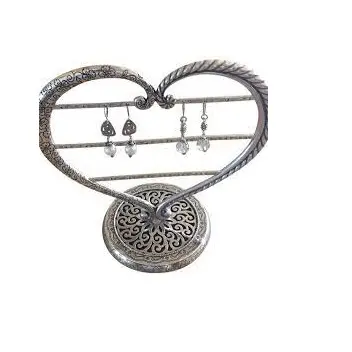 Suporte de joias decorativo, cor personalizada antiguidade acabamento de prata metal suporte de brincos colares multi uso
