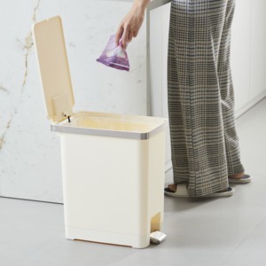 ヒロハナ10L長方形PPプラスチックステップビンバルク廃棄物フットペダル付きホームキッチンオフィス用バスルーム用