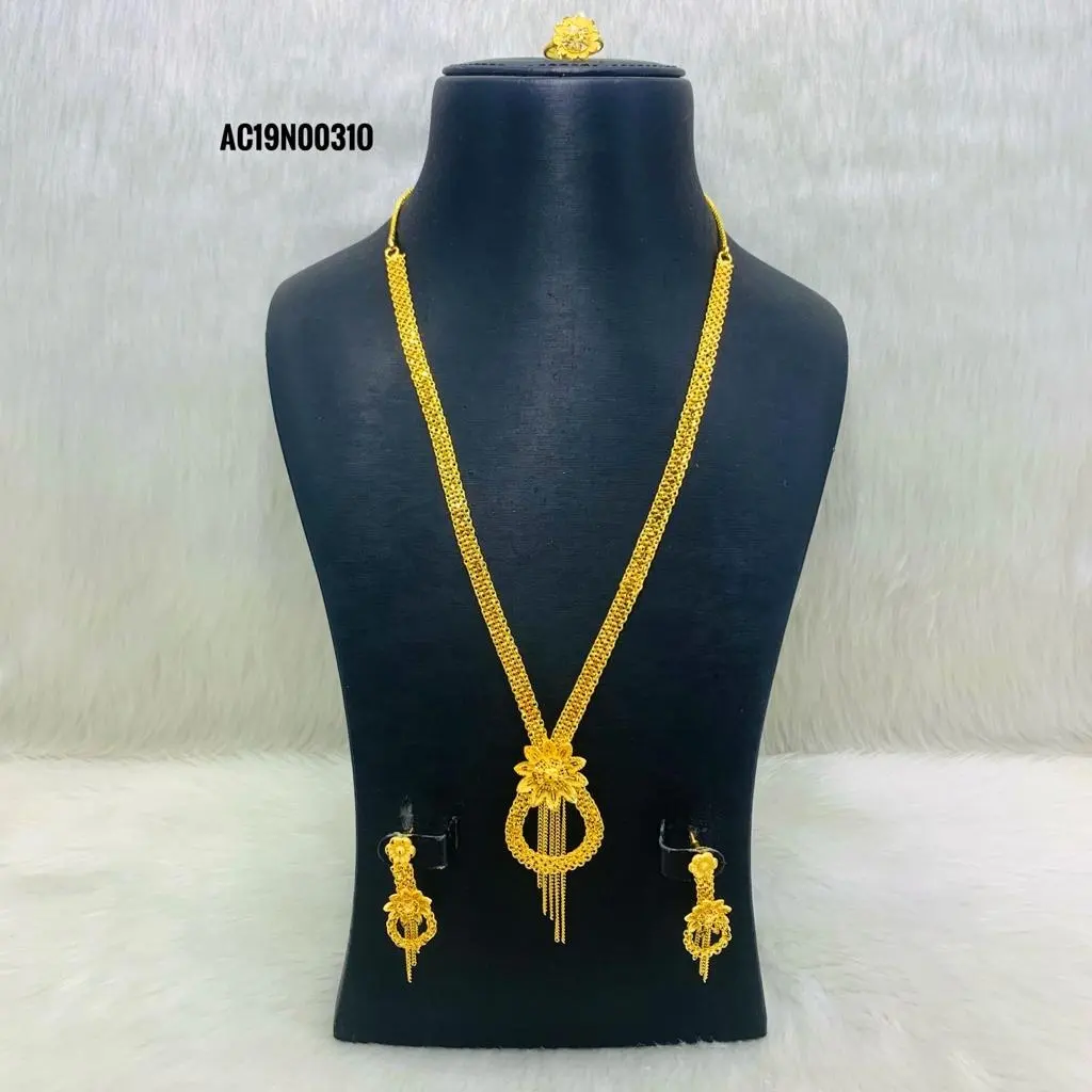 Braut Designer vergoldet Halskette Set Online-Design Modeschmuck alle Arten vergoldete Halskette Set-Online kaufen