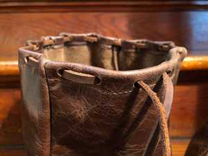 Brown Leather <strong>Pouches</strong> Vintage Leather Coin <strong>Pouches</strong> Leather Drawstring Bag Jewelry Bag at Wholesale Price From Indian Exporter - Product Image 3