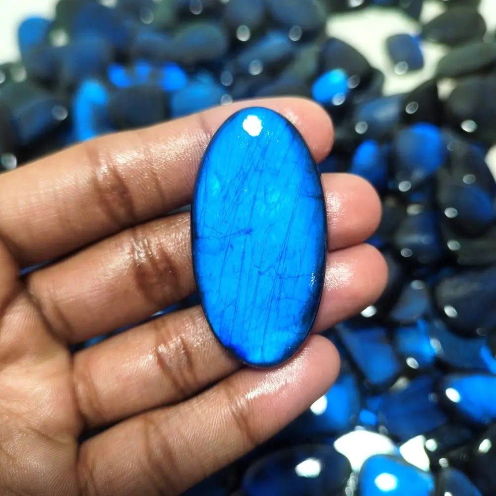 Labradorita azul Natural 100%, piedras preciosas sueltas, cabujón de labradorita azul de alta calidad, lote de piedra de cristal curativa, suministro a granel de Labra