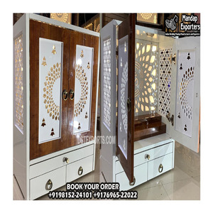 Modish tasarım tik ahşap Mandir kapılar trend Modern tapınak tasarımları ile ev için şık tik ahşap Mandir kapılar - Product Image 1