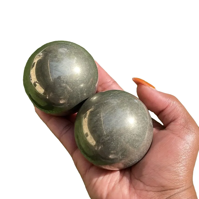 Độc quyền Pyrite Sphere Chất lượng cao pha lê quả bóng Giấc Mơ Reiki linh vật orgone thủ công handmade kỳ nghỉ trang trí quà tặng làm cho tiền