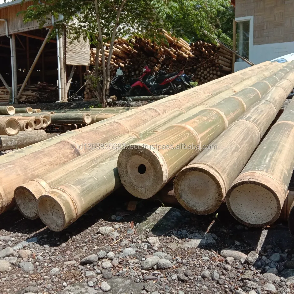 Pronto per la spedizione pali di bambù Gigan in materiale di bambù di grandi dimensioni da 300 CM trattati per la costruzione di bambù gigante