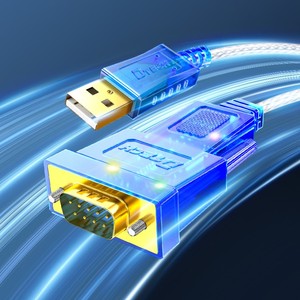 DTECH 2m Länge 300bps ~ 460800bps USB zu RS232 DB9 Serial Port Adapter Datenkabel mit Anzeige lampe zur Programmierung der SPS