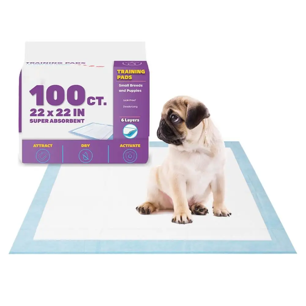 ペットトレーニングおよび子犬排尿トレーニング用品用の超吸収性生分解性6層使い捨て犬おしっこパッド