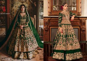 Designer Latest Heavy Bridal Wear 9000 Velvet Embroidery Fancy Dori Sequence Work Full of Diamond Lehenga <strong>Choli</strong> <strong>Wholesale</strong> Rate - Product Image 5