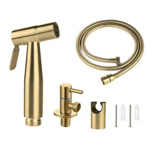 Marka yeni yüksek kalite altın saplı taşınabilir tuvalet bide açılı vana Shattaf püskürtme tabancası musluk banyo - Product Image 1
