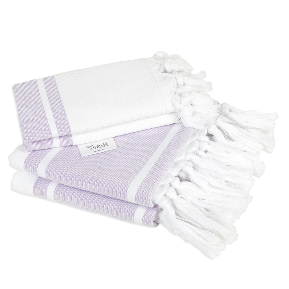 White - Lilac Stripes