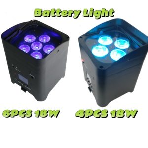 6x18 Led kablosuz pil Uplight düğün parti çam Dj sahne Par kablosuz Uplights bar led dmx dj denetleyici