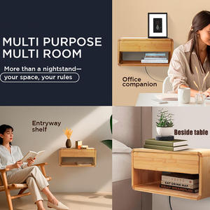 होटल के बेडरूम के लिए दराज के साथ आधुनिक बांस फ्लोटिंग नाइट स्टैंड - Product Image 3