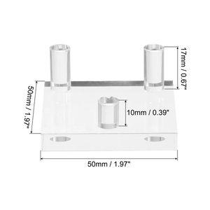 LS chiaro plexiglass a base spessa 2.5 "supporto da esposizione in acrilico a tre pioli medio per rocce minerali fossili e geodi