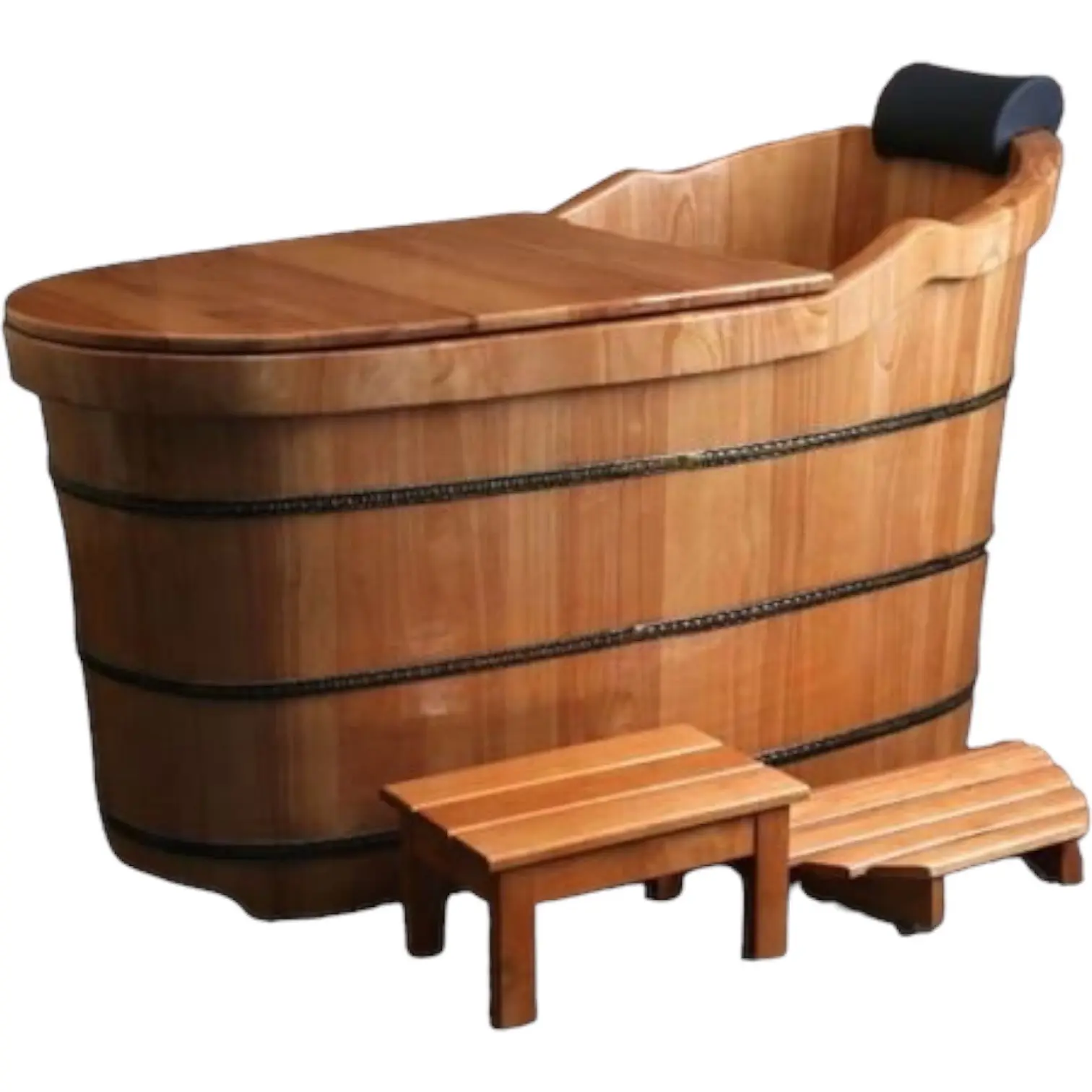 Vasca idromassaggio in legno Free Standing vasca da bagno portatile in legno per adulti vasca da bagno per vasca da bagno calda realizzata in Vietnam
