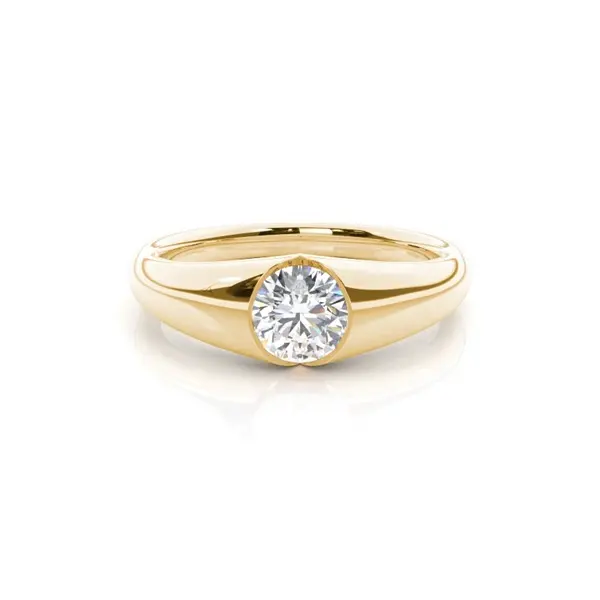 Buy 10k 14K 18k Solid Yellow Gold Diamond Full Setting Wedding Ring All ct Round Engagement Lab Grown Diamond Ring Jewelry Ring