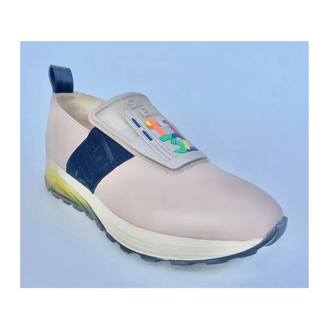 Top Bequem Made in Italy Kalbsleder Pale Rose Farbe Slip on Sneakers Schuhe für Damen