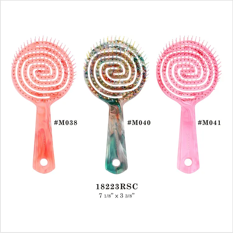 Brosse démêlante 3D, douce, pour cheveux humides et secs, finition marbre