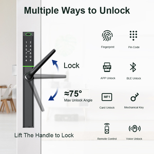 Liliwise Waterproof Keyless <strong>Entry</strong> <strong>Lock</strong> Aluminum Door <strong>Lock</strong> Ultra-slim Smart <strong>Lock</strong> With APP Fingerprint <strong>Key</strong> for Narrow Door