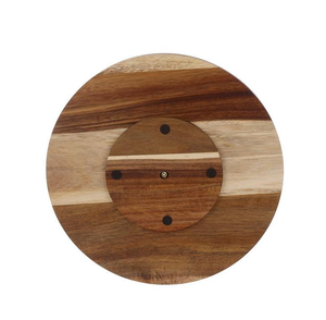 Tavolo treno in legno pigro Susan giradischi modello leggero piatto colore legno materiale granito marrone tipo netto design look - Product Image 6