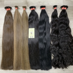 天然ウェイビーストレートフラットチップレミーヘアエクステンション生バージンベトナムヘア - Product Image 5
