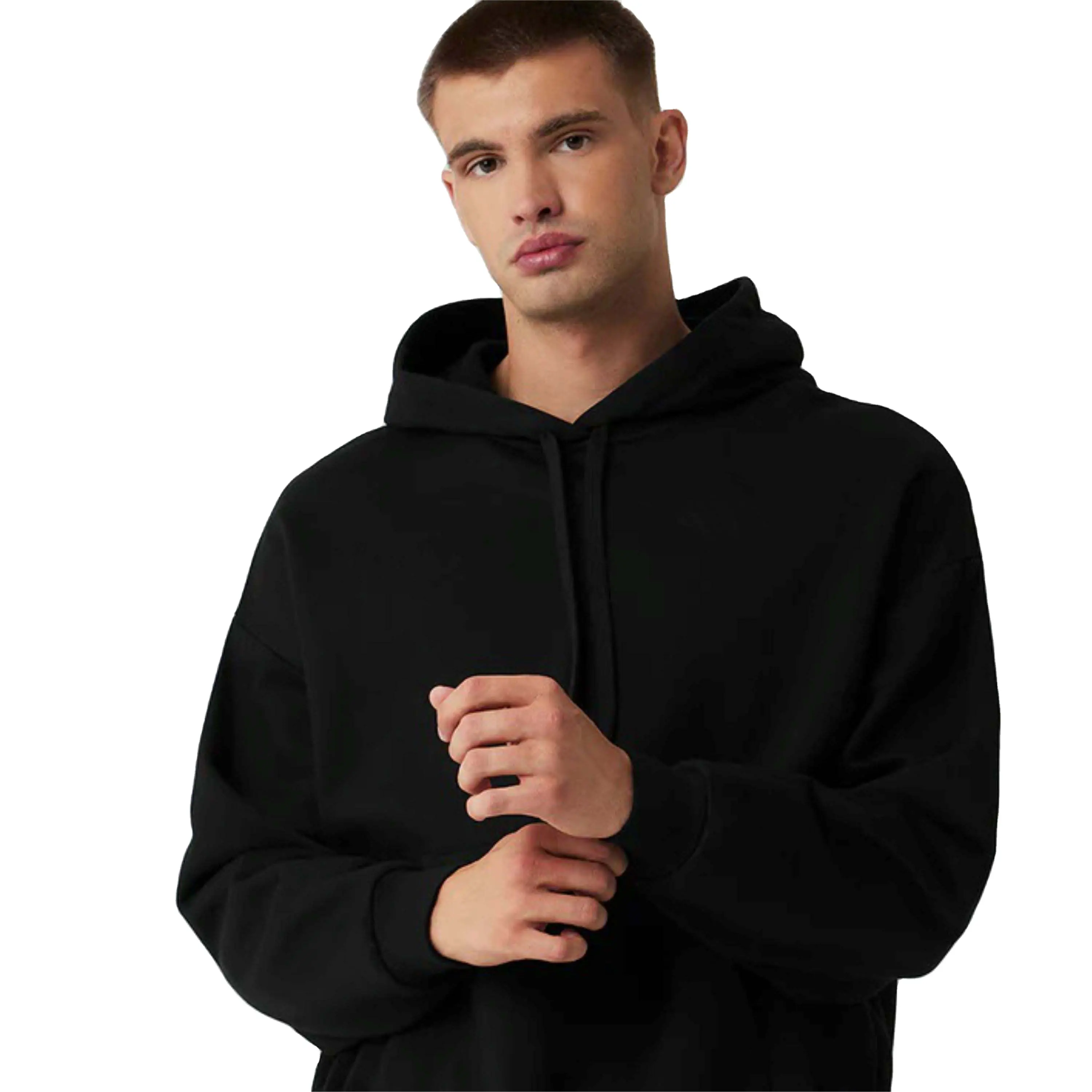 Men's Soft Cotton Fleece Pullover Hoodie - Perfect for Casual Wear with Warm Kangaroo Pocket and Adjustable Drawstrings