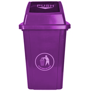 <strong>Custom</strong> Push-Top <strong>Garbage</strong> Bin Weather-Resistant Waste <strong>Container</strong> with Hygiene Lid, Compact <strong>Design</strong>, and Warning Print - Product Image 4
