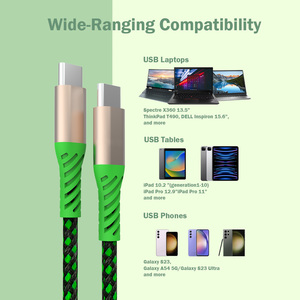 豪华Ombre彩色1m铝usb-c至usb-c充电电缆编织屏蔽金属USB，适用于iPhone和电脑库存产品 - Product Image 6