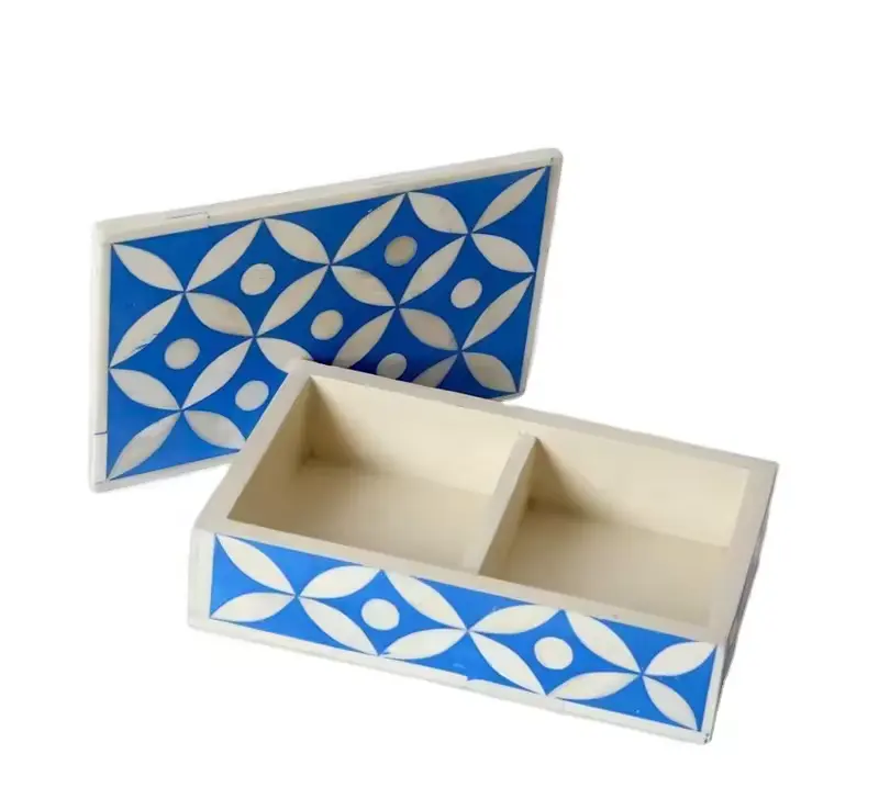 Caja de joyería decorativa hecha a mano, almacenamiento de artículos para el hogar, caja de almacenamiento de madera acabada con incrustaciones de hueso al mejor precio