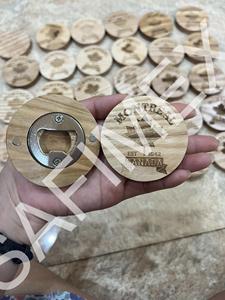 Handmade truyền thống bằng gỗ tủ lạnh nam châm paperweight & bia Opener với hình dạng không đều-Cảm ơn bạn món quà bằng gỗ mảng - Product Image 2