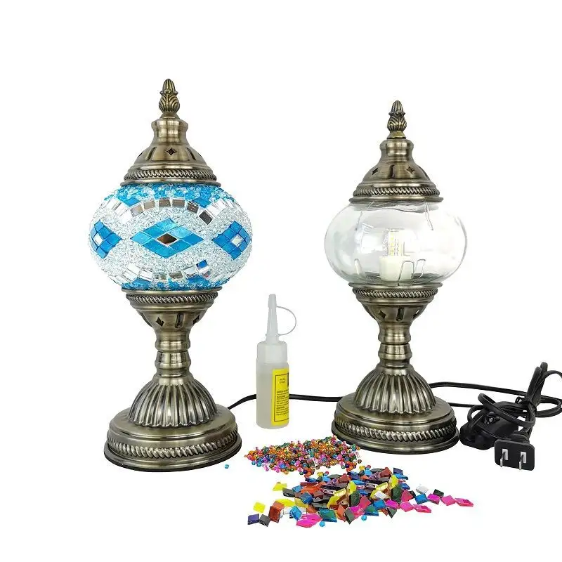 Lampe en verre de mosaïque turque pour lampe de table