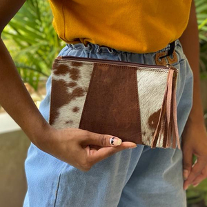 Designer Genuine Cowhide Leather Tassel <strong>Pouch</strong> for Women Fashionable Trendy High Quality Luxury Credit Card Holder Clutch Purse - Product Image 2