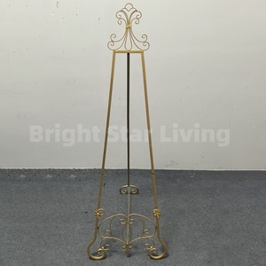 Moderne Custom Metalen Heavy Duty Verstelbare Gratis Installatie Staande Elegante Gouden Poster Opslag <span class=keywords><strong>Display</strong></span> Rack Met Kettingsteun - Product Image 2