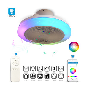 Renkli göz kamaştırıcı müzik RGB ses App kontrol Modern Led işık tavan işıkları ile tavan vantilatörü akıllı ev ışıkları - Product Image 1