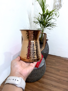 En çok satan özelleştirilebilir 5 ''40oz zarif bakır paslanmaz çelik el yahudi yıkama fincan Netilat Yadayim Metal banyo için Set