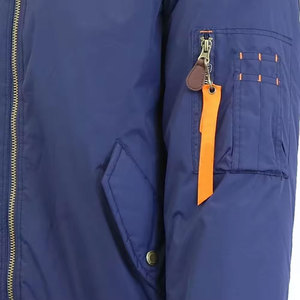Yüksek kalite 100% Polyester Taslan tuval erkek uçuş bombacı ceket standı fermuar yıkanmış bak ODM toptan toplu mevcut - Product Image 6