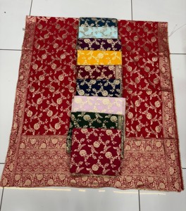 Raghuveer kreasyonlar kadın geleneksel Dupatta Chanderi kumaş zarif dokuma tasarım yumuşak hafif Jari çiçek iş hint - Product Image 2