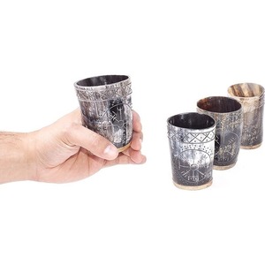 Hot Selling Natural Handcrafted Buffalo <strong>Horn</strong> <strong>Cups</strong> Polished Daily Drinkware in Bulk from Indian Exporter Nautical Style - Product Image 1