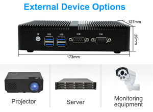 ミニPC Ubuntu 2204 Fanless I3 4010Y & I5 4200U 2LAN 2COM RS232 4USB3.0 HD-MI VGAデュアルディスプレイ米国/EUプラグマイクロコンピューター - Product Image 3