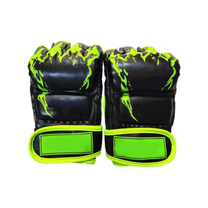 הנמכר ביותר למחצה-אצבע <span class=keywords><strong>pro</strong></span> mma מחבטים כפפות שחור צבע עור <span class=keywords><strong>ufc</strong></span> להילחם כפפות Mma עם לוגו מותאם אישית