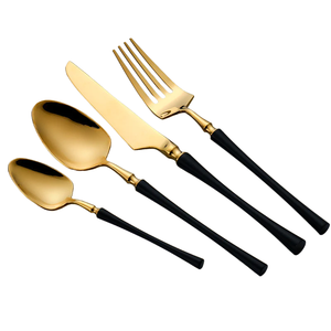 <strong>Flatware</strong> Cutlery Set With <strong>Bone</strong> <strong>Handles</strong> Set of 4 Gold Polished Tableware Food Cutlery Set Kitchenware and Dining Table Usage - Product Image 1