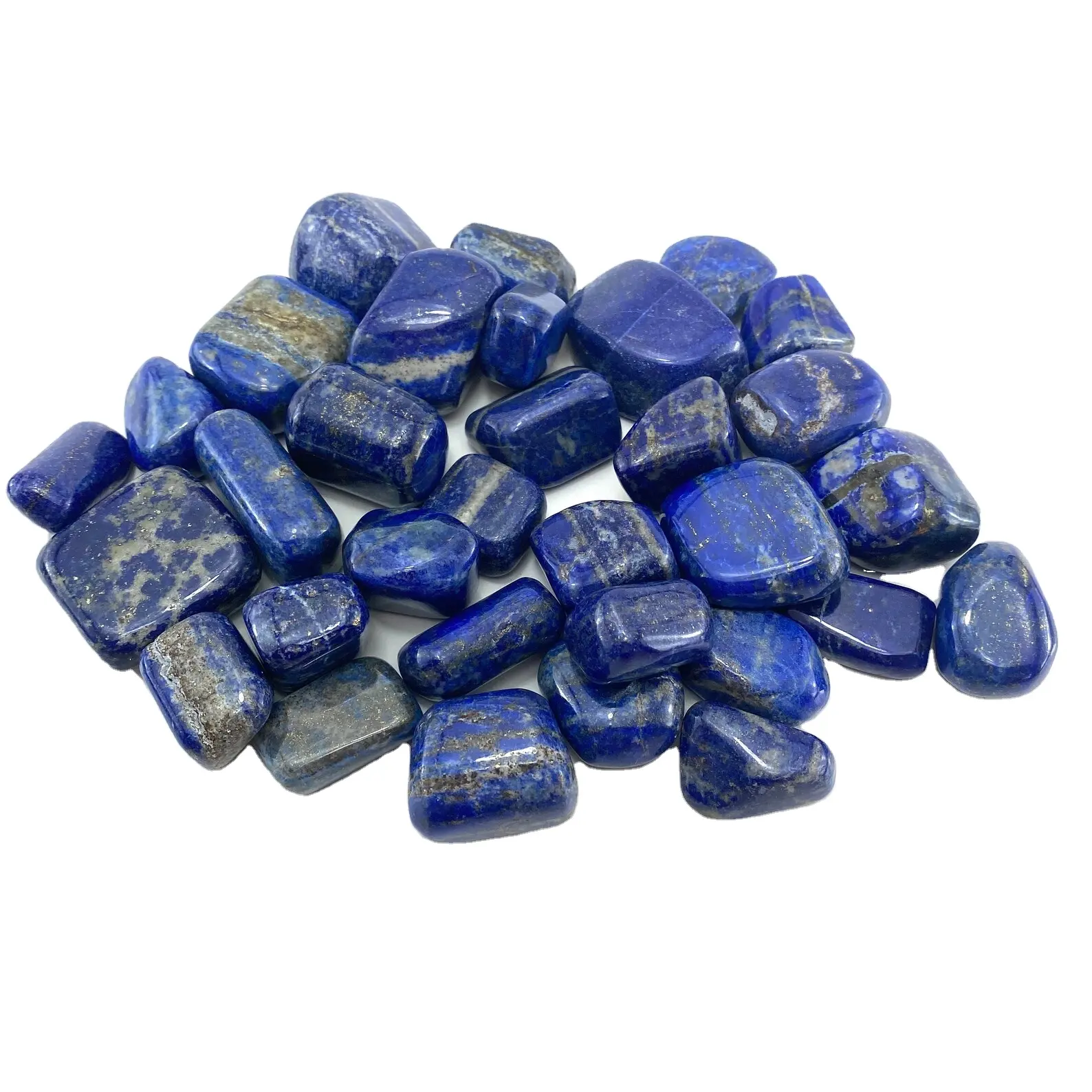Hermosas piedras caídas de lapislázuli, lapislázuli azul pulido, cristales a granel, piedras preciosas de lapislázuli, decoración del hogar, curación