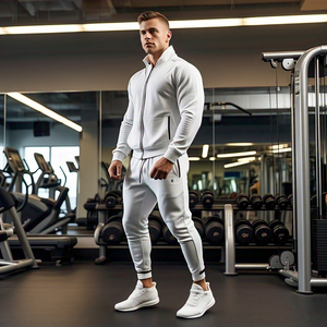 <span class=keywords><strong>2025</strong></span> fermuar eşofman erkek yüksek kalite Jogger Fitness giysileri Jogger iki parçalı Set erkekler beyaz polar eşofman Mens