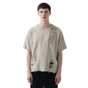 定制男士酸洗100% 棉街装仿旧t恤长丝网印花180克面料原创设计 - Product Image 4