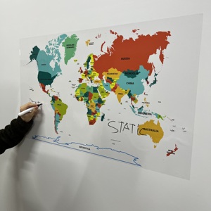 Цветная карта мира многоразовый прочный полистирол материал удерживает поверхность статическим электричеством - Product Image 6