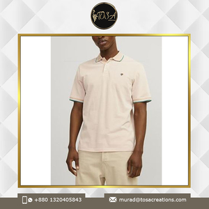 Maior venda assegurada qualidade Sólido Padrão Tipo Botão Encerramento Collar Anti-Shrink Long Length Camisa Polo dos homens
