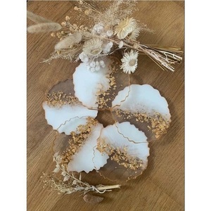 手工<span class=keywords><strong>DIY</strong></span>环氧树脂杯垫和葡萄酒玻璃架垫和垫家居装饰配件