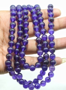 Doğal mor yeşim boncuk, pürüzsüz cilalı yuvarlak 8mm , 15. Inç tam Strand