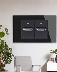 UK/Frankreich/US-Buchse TV-Netzwerk aus gehärtetem Glas SA 1-4 Gang 2-Wege-Druck-Reset-Tastenschalter Typ C USB 16A Nennstrom - Product Image 1