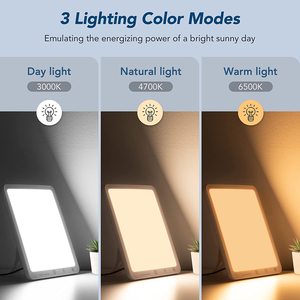 Işık tedavisi lambası UV içermeyen 10000 Lux LED güneş işığı lambası 3 farklı aydınlatma renk zamanlayıcı fonksiyonu 5 ayarlanabilir parlaklık seviyesi - Product Image 5
