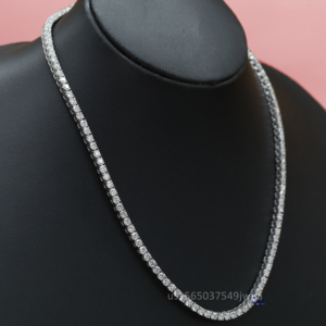 Tenis zincirimizi 14kt beyaz altın içinde sunmak ve erkekler için büyüleyici yuvarlak parlak kesim lab yetiştirilen elmaslarla hazırlanmış - Product Image 2