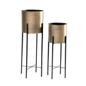 ชุดกระถางต้นไม้และกระถาง2ใบพร้อมขาตั้งสำหรับตกแต่งบ้านและสวน - Product Image 1